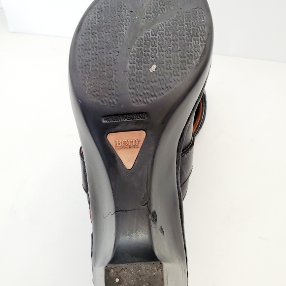 Born Black Leather Slip on Mules Size 10 - Picture 11 of 13